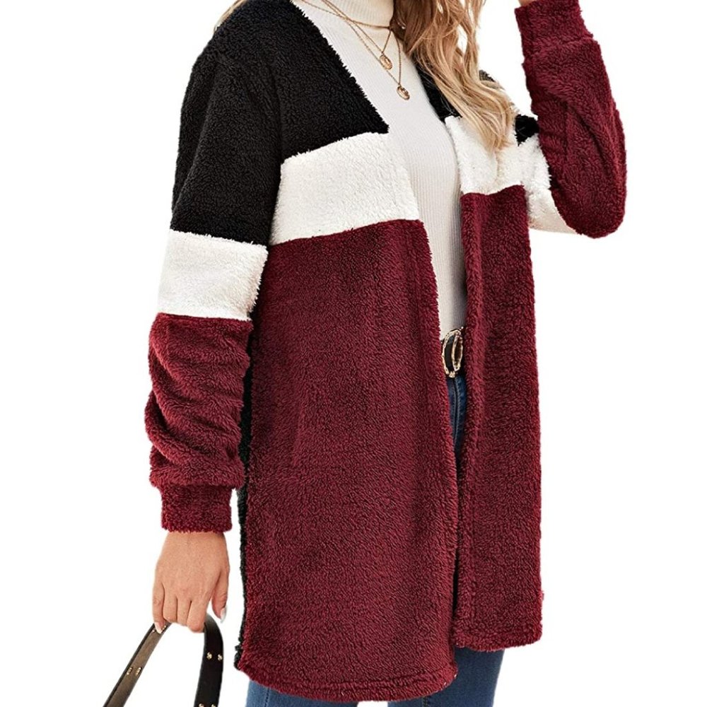 NWT On-Trend Lightweight Teddy Fuzzy Duster Coat - Picture 4 of 4